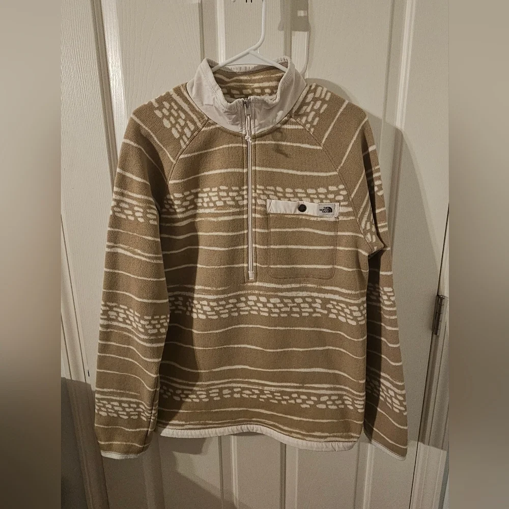 The North Face Mens Gordon Geometric Print 1/4 Zip Fleece Sweatshirt Size M